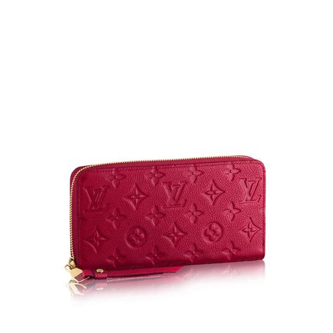 louis vuitton red zip wallet